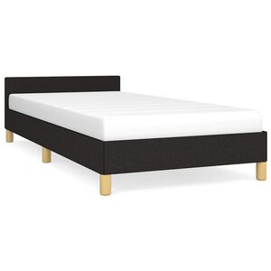 vidaXL Cadre de lit avec t&ecirc;te de lit sans matelas noir 90x200 cm tissu