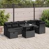 vidaXL Salon de jardin 8 pcs avec coussins noir r&eacute;sine tress&eacute;e
