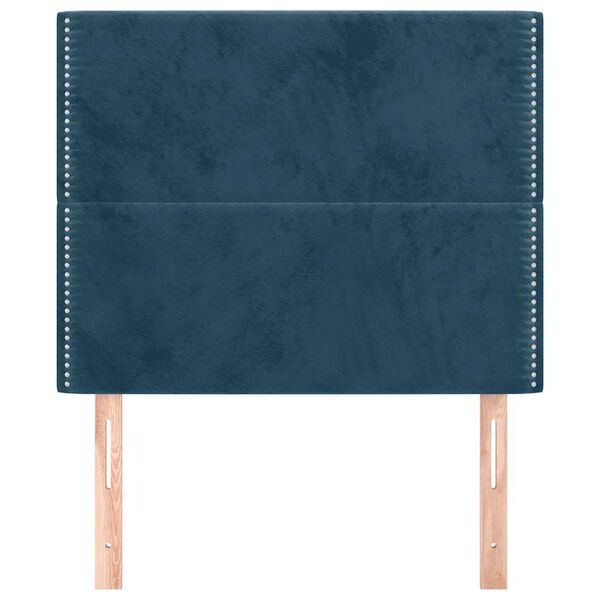 vidaXL T&ecirc;te de lit Bleu fonc&eacute; 80x5x118/128 cm Velours