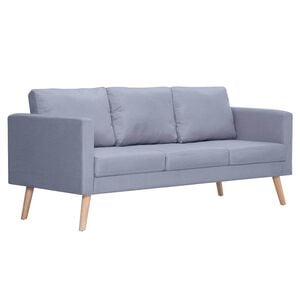vidaXL Canap&eacute; &agrave; 3 places Tissu Gris clair