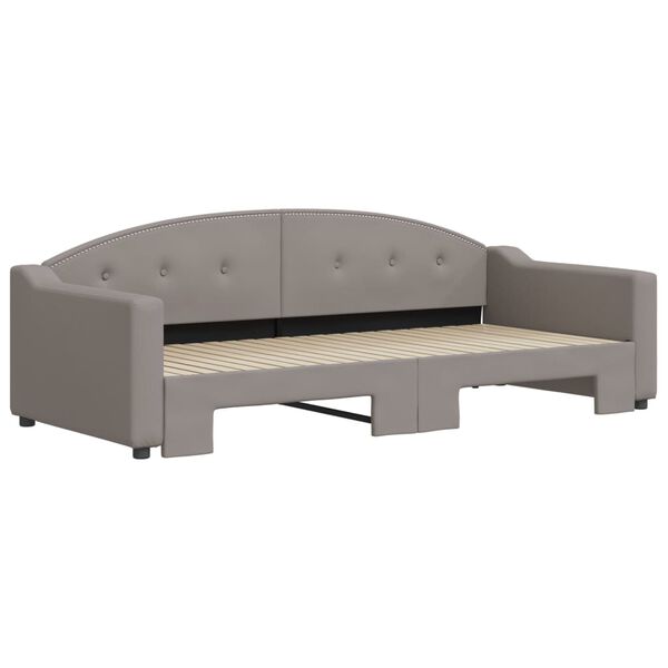 vidaXL Lit de jour avec gigogne sans matelas taupe 90x200 cm