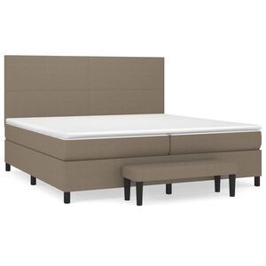 vidaXL Sommier &agrave; lattes de lit avec matelas Taupe 200x200 cm Tissu