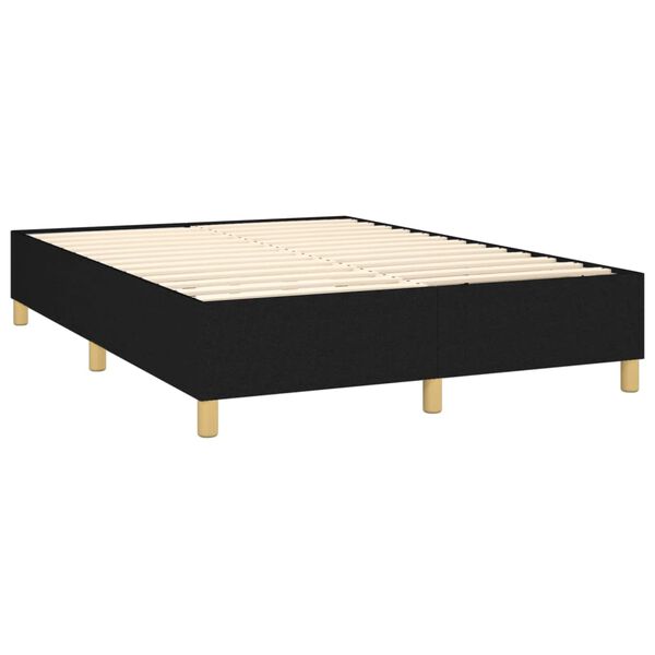 vidaXL Sommier &agrave; lattes de lit avec matelas Noir 140x200 cm Tissu