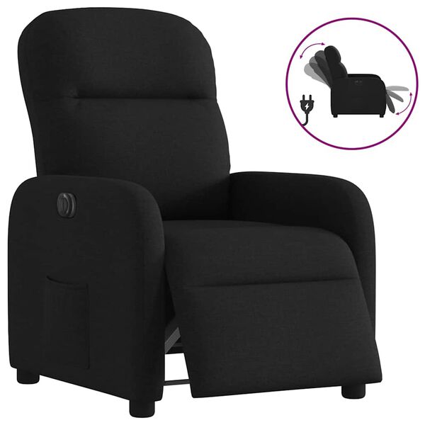 vidaXL Fauteuil inclinable &eacute;lectrique Noir Tissu
