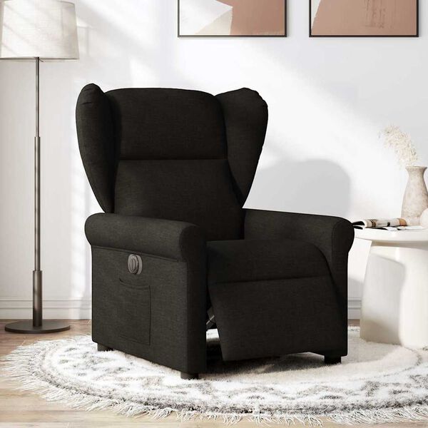 vidaXL Fauteuil inclinable &eacute;lectrique Noir Tissu