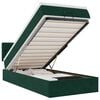 vidaXL Lit ottoman avec matelas et LED Vert fonc&eacute; 90x200cm velours