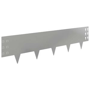 vidaXL Bordure de Pelouse 30 pcs 100 x 25 cm Acier Argent&eacute;
