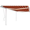 vidaXL Auvent manuel r&eacute;tractable avec LED 4,5x3,5 m Orange et marron