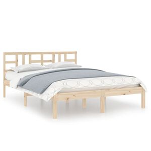 vidaXL Cadre de lit sans matelas 135x190 cm bois massif