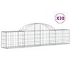 vidaXL Paniers à gabions arqués 30 pcs 200x30x40/60 cm Fer galvanisé