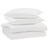 vidaXL Duvet d'&eacute;t&eacute; simple avec oreiller 3 pc Blanc Microfibre