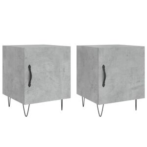 vidaXL Tables de chevet 2 pcs gris b&eacute;ton 40x40x50 cm bois d&rsquo;ing&eacute;nierie