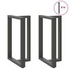 vidaXL Pieds de table de bar en T, 2 pi&egrave;ces, anthracite, 60 x 35 x (90-91) cm, acier