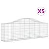 vidaXL Paniers &agrave; gabions arqu&eacute;s 5 pcs 200x30x60/80 cm Fer galvanis&eacute;
