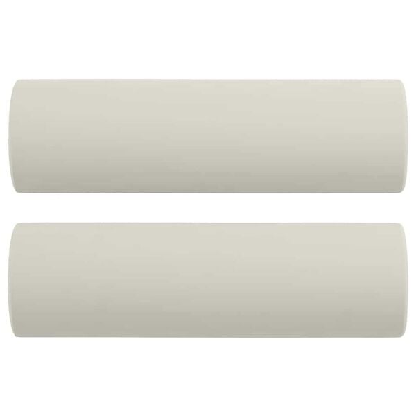 vidaXL Coussins décoratifs lot de 2 Crème Ø15x50 cm Velours