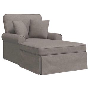 vidaXL Chaise lounge avec jupe Taupe 91 x 157 x 91 cm tissu