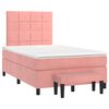 vidaXL Sommier &agrave; lattes de lit avec matelas rose 120x190 cm velours