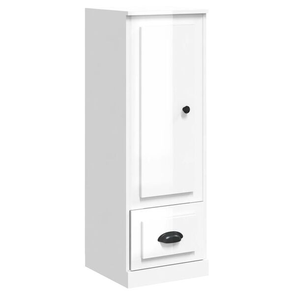 vidaXL Buffet haut blanc brillant 36x35,5x103,5 cm bois d'ing&eacute;nierie