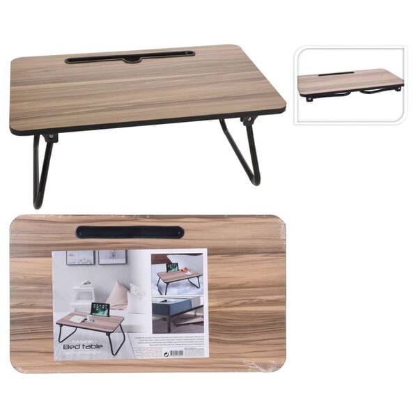 Excellent Houseware Table de lit pliable naturel et noir