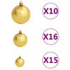vidaXL Demi-arbre de No&euml;l artificiel pr&eacute;-&eacute;clair&eacute; et boules blanc 210cm