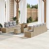vidaXL Ensemble de canap&eacute; de jardin 10 pcs Beige polyrotin