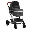 vidaXL Poussette pour b&eacute;b&eacute; 3-en-1 Gris fonc&eacute; Aluminium