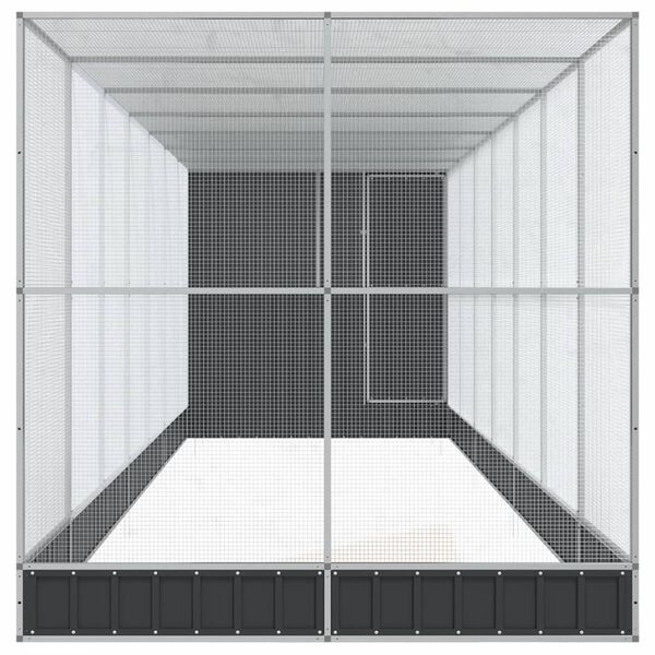 vidaXL Volière avec extension argenté 830x203x216 cm acier