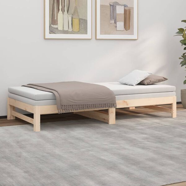 vidaXL Lit coulissant sans matelas 2x(90x200) cm Bois de pin massif