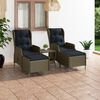 vidaXL Salon de jardin 3 pcs avec coussins r&eacute;sine tress&eacute;e marron