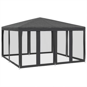 vidaXL Tente de f&ecirc;te avec 8 parois lat&eacute;rales en maille anthracite 4x4m