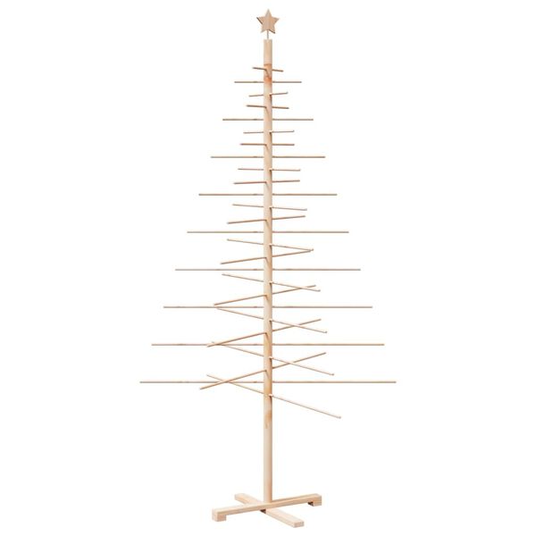 vidaXL Arbre de Noël en bois pour décoration 210 cm bois massif de pin