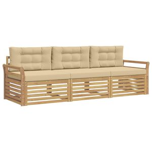 vidaXL Ensemble de canap&eacute;s d'ext&eacute;rieur 3 pc Blanc et Beige