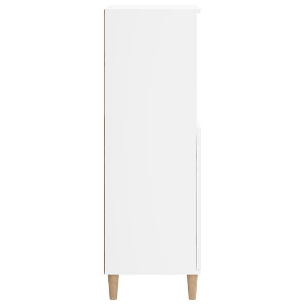 vidaXL Buffet haut Blanc 60x36x110 cm Bois d'ing&eacute;nierie