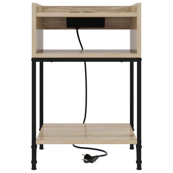 vidaXL Cabinet de chevet avec &eacute;tag&egrave;re Ch&ecirc;ne Sonoma 40 x 40 x 61 cm