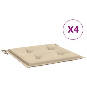 vidaXL Coussins de chaise jardin lot de 4 beige 50x50x4cm tissu oxford