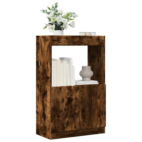 vidaXL Buffet haut ch&ecirc;ne fum&eacute; 63x33x100 cm bois d'ing&eacute;nierie