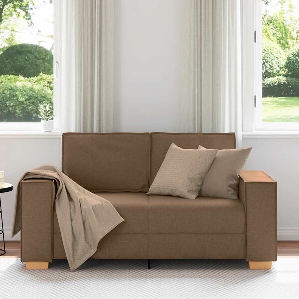 vidaXL Canapé 2 places Marron 120 cm Tissu