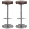 vidaXL Tabourets de bar lot de 2 marron cuir v&eacute;ritable