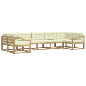 vidaXL Ensemble de canap&eacute;s d'ext&eacute;rieur 7 pc Blanc et cr&egrave;me