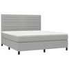 vidaXL Sommier &agrave; lattes de lit avec matelas Gris clair 180x200cm Tissu