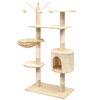 vidaXL Arbre à chat avec griffoirs en sisal 125 cm Beige