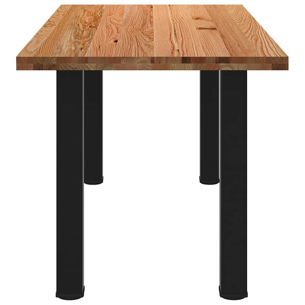 vidaXL Table &agrave; manger marron clair bois de ch&ecirc;ne massif rectangulaire