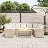 vidaXL Canap&eacute; de jardin avec coussins beige r&eacute;sine tress&eacute;e