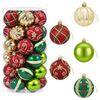 vidaXL Ensemble de boules de No&euml;l 30 pc Rouge, vert et dor&eacute; &Oslash; 6 cm