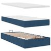 vidaXL Lit ottoman avec matelas et LED Bleu 90x200 cm Tissu