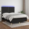 vidaXL Sommier &agrave; lattes de lit et matelas et LED Noir 140x190 cm Tissu