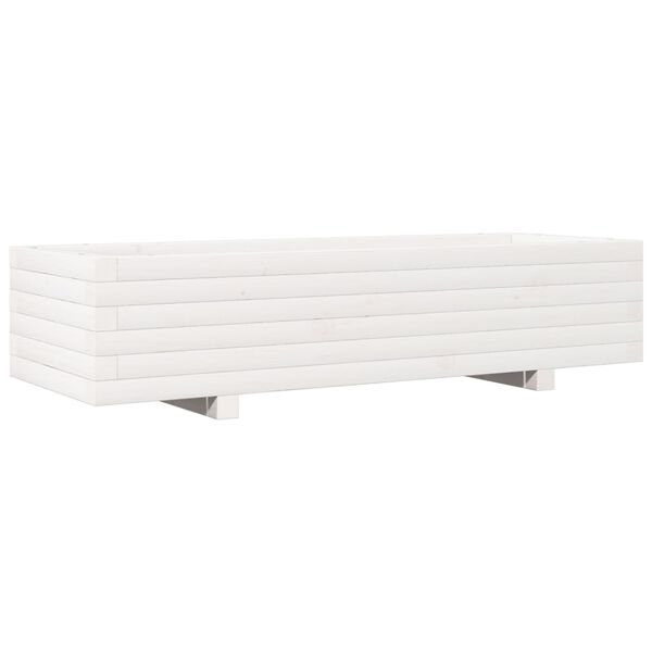 vidaXL Jardini&egrave;re blanc 110x40x26,5 cm bois de pin massif