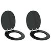 vidaXL Si&egrave;ges de toilette avec couvercles 2 pcs MDF Noir