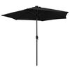 vidaXL Parasol de jardin avec lumières LED et mât en aluminium noir