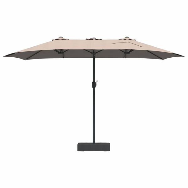vidaXL Parasol de jardin Taupe 385 x 209 x 244 cm tissu